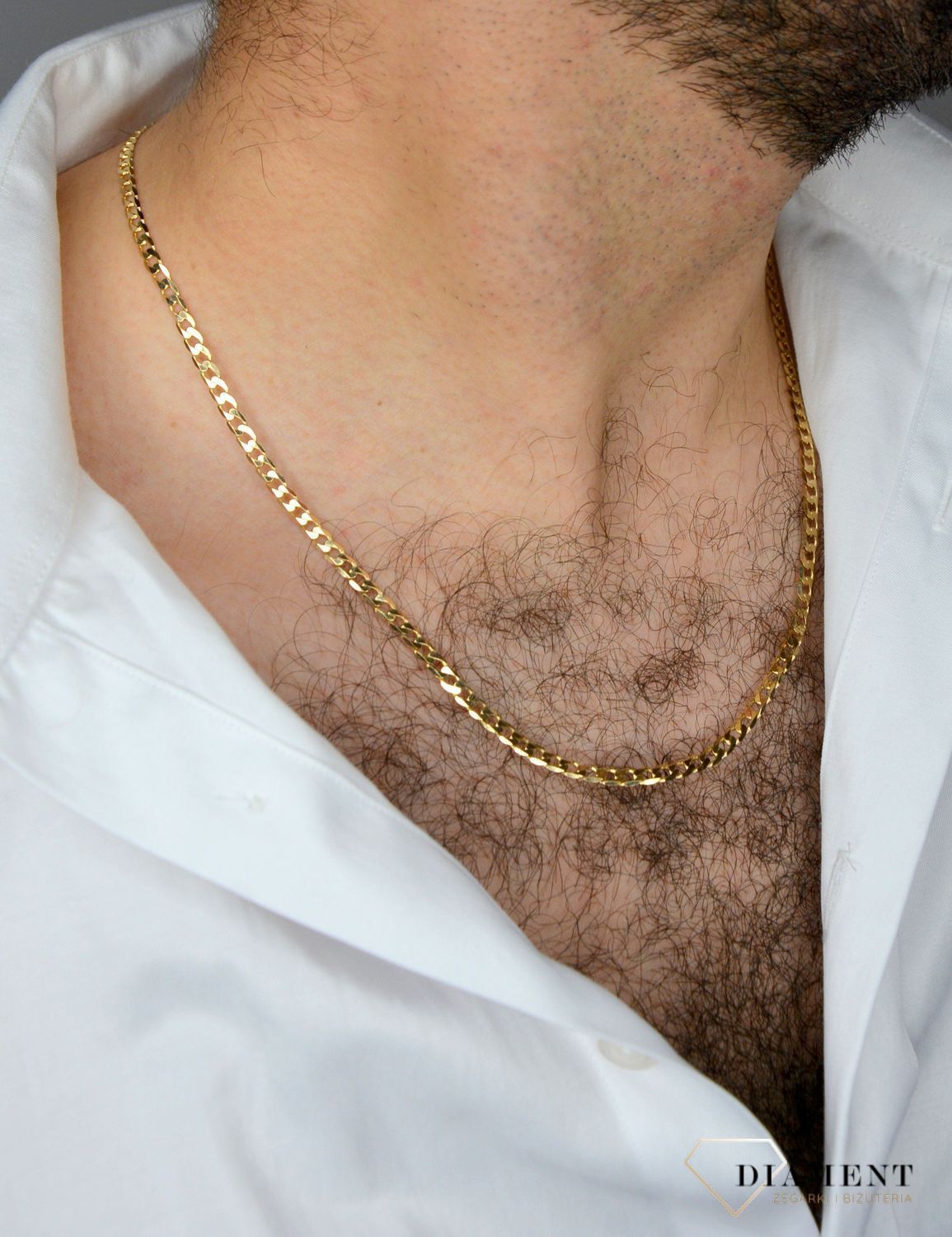 Złoty łańcuszek 585 pancerka 4 mm DIA-LAN-1122-585 4mm ✅ Złoty łańcuszek o splocie pancerki ✅.jpg